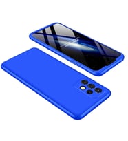 Samsung Galaxy A32 4G Kılıf 3 Parça Slim Sert Silikon Kapak AYS (Mavi)