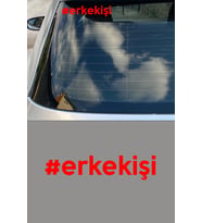 20 X 4,5 Cm Erkek Işi Oto Cam Sticker Erkekişi Araba Sticker (Kırmızı)