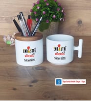 Endüstri Mühendisi Kalemlik, Kupa Bardak T Kişiye Özel Hediye (Model 1)