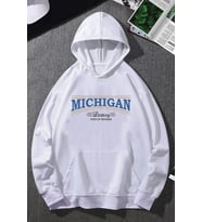 Unisex Michigan Tasarım Sweatshirt (A.Beyaz)