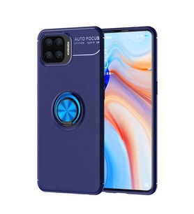 Oppo Reno A73 Kılıf Yüzüklü Magnetli Ravel Case (Mavi)