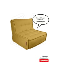 Xpermate Zen Sırtlı Minder Koltuk İskandinav Tarzı Ergonomik Yer Koltuğu Sırtlıklı Oturma Minderi 80X60 (Hardal)
