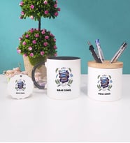 Öğretmenler Günü Hediyesi Kupa Bardak Kırmızı Kalemlik ve Anahtarlık (Model 6)