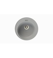 POLEX Cristalüx Granit Eviye P-06 Tezgah Altı Ve Tezgah Üstü Oval Mutfak Evyesi 51,5x51,5cm (Gri)