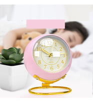 Livava Yuvarlak Masa Saati Alarmli Işıklı, 12X9 (Pembe)