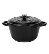 Lava Döküm Yuvarlak Tencere Döküm Demir Kapak New Heritage Serisi Çap(Ø)26cm. (Siyah)