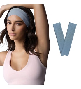 2'li Spor Saç Bantları - Elastik Kaymaz İnce Saç Ter Kafa Bandı Bandana, Kadın & Erkek Koşu Fitness Yoga Pilates Makyaj Yüz Yıkama Atletik Egzersiz Saç Bandı (Açık Mavi)
