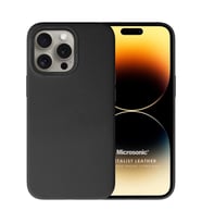 Microsonic Apple iPhone 14 Pro Max Kılıf Metalist Leather Turuncu (Siyah)