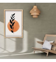 Tekli Ahşap Lamine Çerçeveli Mdf Tablo Çizgisel Ağaç Dalı (Ahşap)