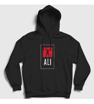 Presmono Unisex Gri Victory Muhammed Ali Kapüşonlu Sweatshirt 231059tt (Siyah)