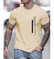 AMOR MAN ÖZEL TASARIM NEW YOK CİTY ŞERİT BASKILI OVERSİZE YENİ TREND ERKEK T-SHIRT (Bej)