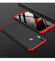 Xiaomi Mi Max 3 Kılıf Zore Ays Full Koruma Kılıf (Siyah-Kırmızı)