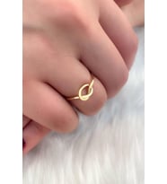 14 Ayar Altın Düğüm Yüzük (Rose)