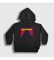Presmono Unisex Çocuk Kırmızı Starboy Cover The Weeknd Kapüşonlu Sweatshirt 159531tt (Siyah)