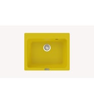 POLEX Cristalüx Granit Eviye P-N60 Tezgah Altı Ve Tezgah Üstü Kare Mutfak Evyesi 61,5x51,8cm (Sarı)