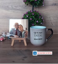 Dedeye Hediye Fotoğraflı Dekoratif Taş, Kupa Bardak Beyaz Hediye (Model 10)