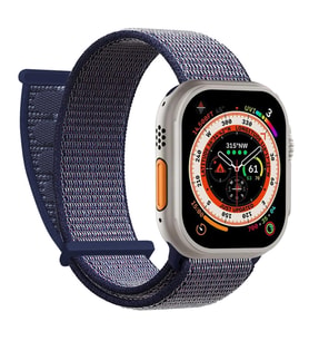 Microsonic Apple Watch Series 10 42mm Hasırlı Kordon Woven Mavi (Lacivert)