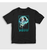 Presmono Unisex Çocuk Beyaz Miku Hatsune T-Shirt 439499tt (Siyah)