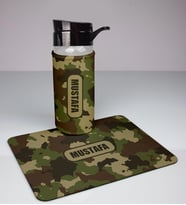 Kişiye Özel Kamuflaj Tasarım Cam Matara Ve Mousepad Ofis Seti 94373 (KAMUFLAJ KAHVE)