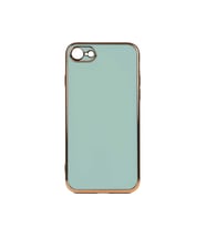 Apple iPhone SE 2022 Kılıf Kenarları Gold Kamera Korumalı Renkli Pastel Silikon Siyah BARK (Açık Yeşil)
