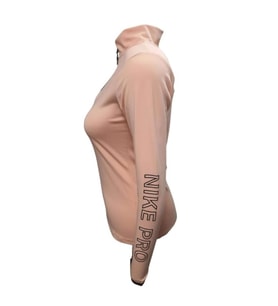 Nike 0743 Kadın Kolu Baskılı Pro Crop Sweatshirt - Mor - ST00151-Mor-L (Turuncu)