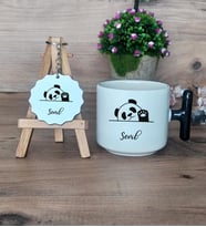 Sevimli Panda Hediye Seti Kupa Bardak T Kulplu ve Anahtarlık Arkadaşa Doğum Günü Hediyesi (Model 6)