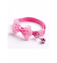 Pazariz Papyonlu Kedi Ve Küçük Irk Köpek Boyun Tasması Çıngıraklı (Pembe)