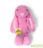 Kişiye Özel Uyku Arkadaşım Tavşan 45 cm Pelüş Tavşan (Pembe)
