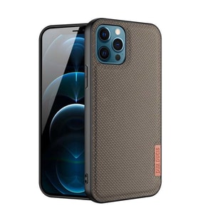 Dux Ducis Fino Serisi iPhone 12 Pro Max Kılıf Premium Dokuma Silikon Kılıf (Yeşil)