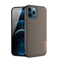 Dux Ducis Fino Serisi iPhone 12 Pro Max Kılıf Premium Dokuma Silikon Kılıf (Yeşil)
