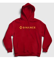Presmono Unisex Beyaz Logo Binance Bitcoin Kapüşonlu Sweatshirt 323087tt (Kırmızı)