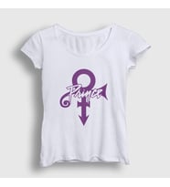Presmono Kadın Sarı Logo Prince T-Shirt 406411tt (Beyaz)