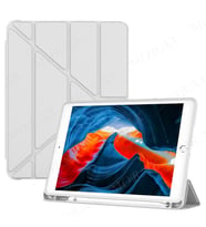 Apple iPad Air 1 9.7 Kılıf Kalem Bölmeli Trifolding Case A1474 A1475 A1476 (Gri)