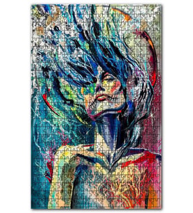 Cakapuzzle Kadın Tasvir Eden Kaprisli Gerçeküstü Sanat Puzzle Yapboz MDF (Ahşap) (500 Parça)