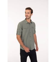 2AS GABLİN - Erkek Likralı Ter Emen - Hızlı Kuruyan Outdoor Gömlek - 2ASGBL0303 (Haki)