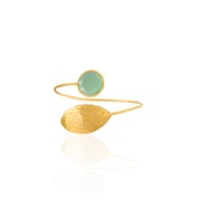 Kadir Jewellery 22 Ayar Altın Kaplama Zirkon Taşlı Ayarlanabilir Trend Bilezik (Açık Yeşil)