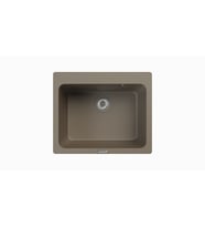 POLEX Cristalüx Granit Eviye P-N60 Tezgah Altı Ve Tezgah Üstü Kare Mutfak Evyesi 61,5x51,8cm (Toprak)