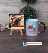 İtfaiyeci Fotoğraflı Dekoratif Taş, Kupa Bardak Beyaz Hediye (Model 9)