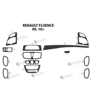 Meriç® Renault Fluence Ön Torpido Kaplama Maun 13 Parça 2010-› (Karbon)