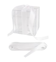 Saten Kurdele 1 CM 10 mt (Beyaz)