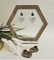 LeradLazerArt- Ahşaptan geometrik küpeler. Lazer kesim. Mandala küpeler (Beyaz)