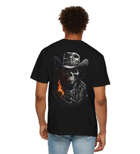 Erkek Baskılı Motorcu T-shirt (Siyah)