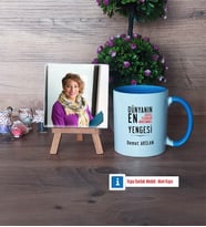 Yengeye Hediye Fotoğraflı Dekoratif Taş, Kupa Bardak Beyaz Hediye (Model 4)