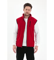 Monox Erkek Tam Fermuarlı Spor Polar Yelek (Kırmızı)