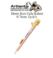 Işıklı Deniz Kızı Uçlu Kalem 0.7 1 Adet Denizkızı Başlıklı Versatil Kalem Süslü Silikonlu Hediyelik Kalem (Sarı)
