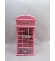 Telefon Kulübesi Müzikli Takı Kutusu (Pembe)