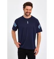 Store Erkek Spor Tişört Baskılı Fitness, Antrenman Fit T-shirt (Lacivert)