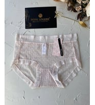 Lily Baby Puantiyeli Pamuk Ağlı Transparan Esnek Normal Bel İthal Şık Bato/Slip-2827 (Pudra)