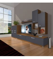 Decoraktiv Eko 6DA Mdf Std Tv Ünitesi Tv Sehpası (Antrasit - Ceviz)