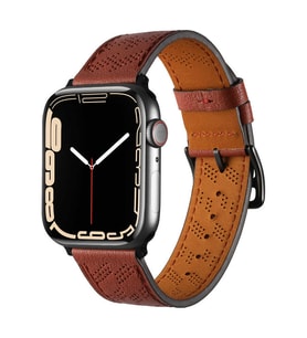 Apple Watch 38mm KRD-76 PU Deri Kordon Kayış (Mürdüm)